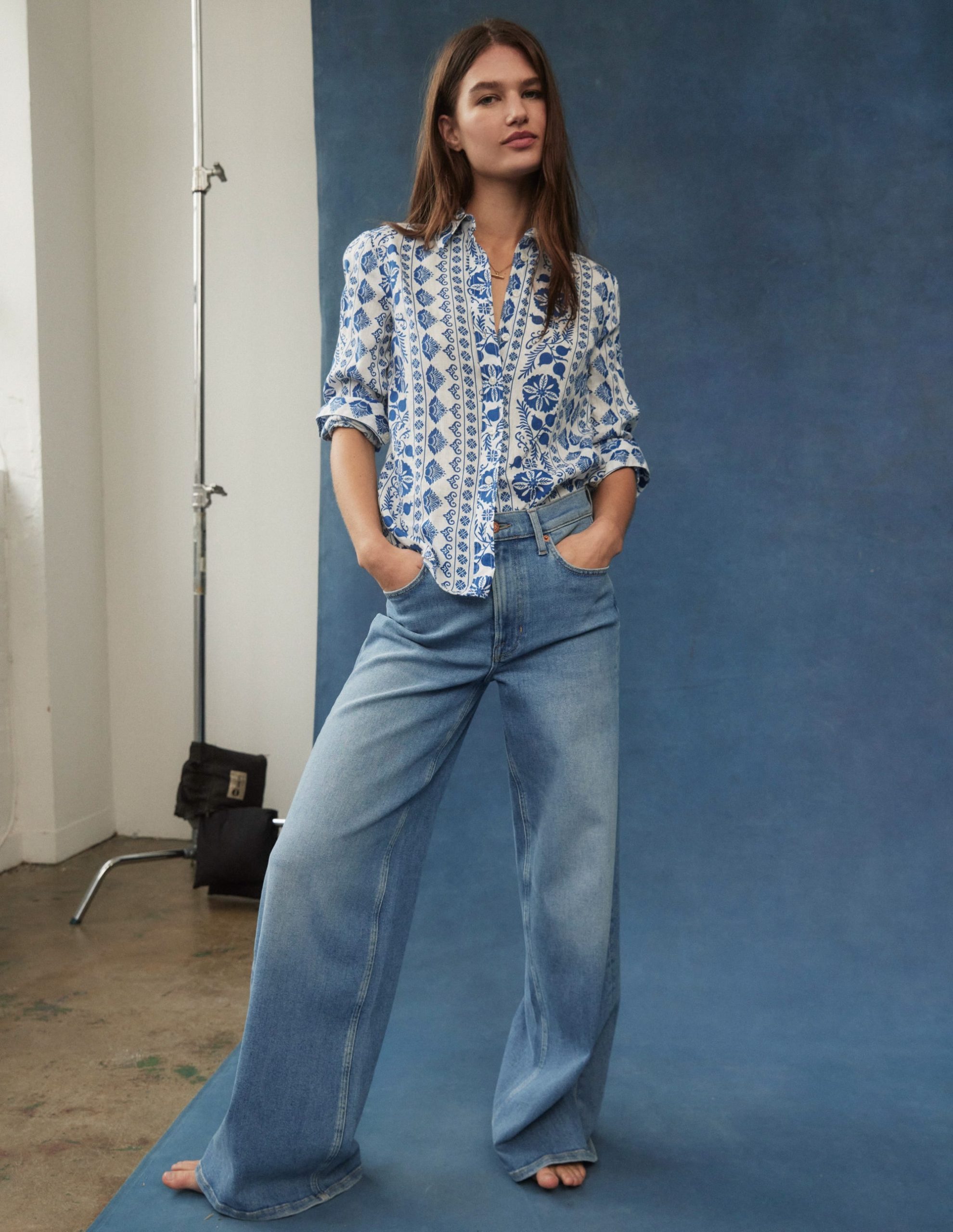 High Rise Wide Leg Jeans-Light Vintage - Image 15