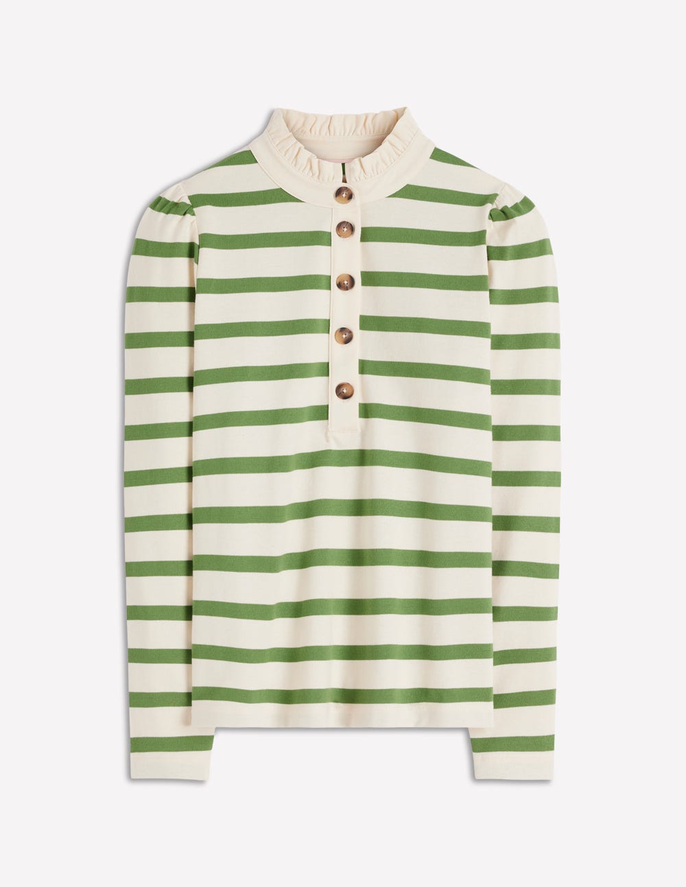 Ruffle Collar Mariner-Ivory and Safari Green Stripe - Image 5