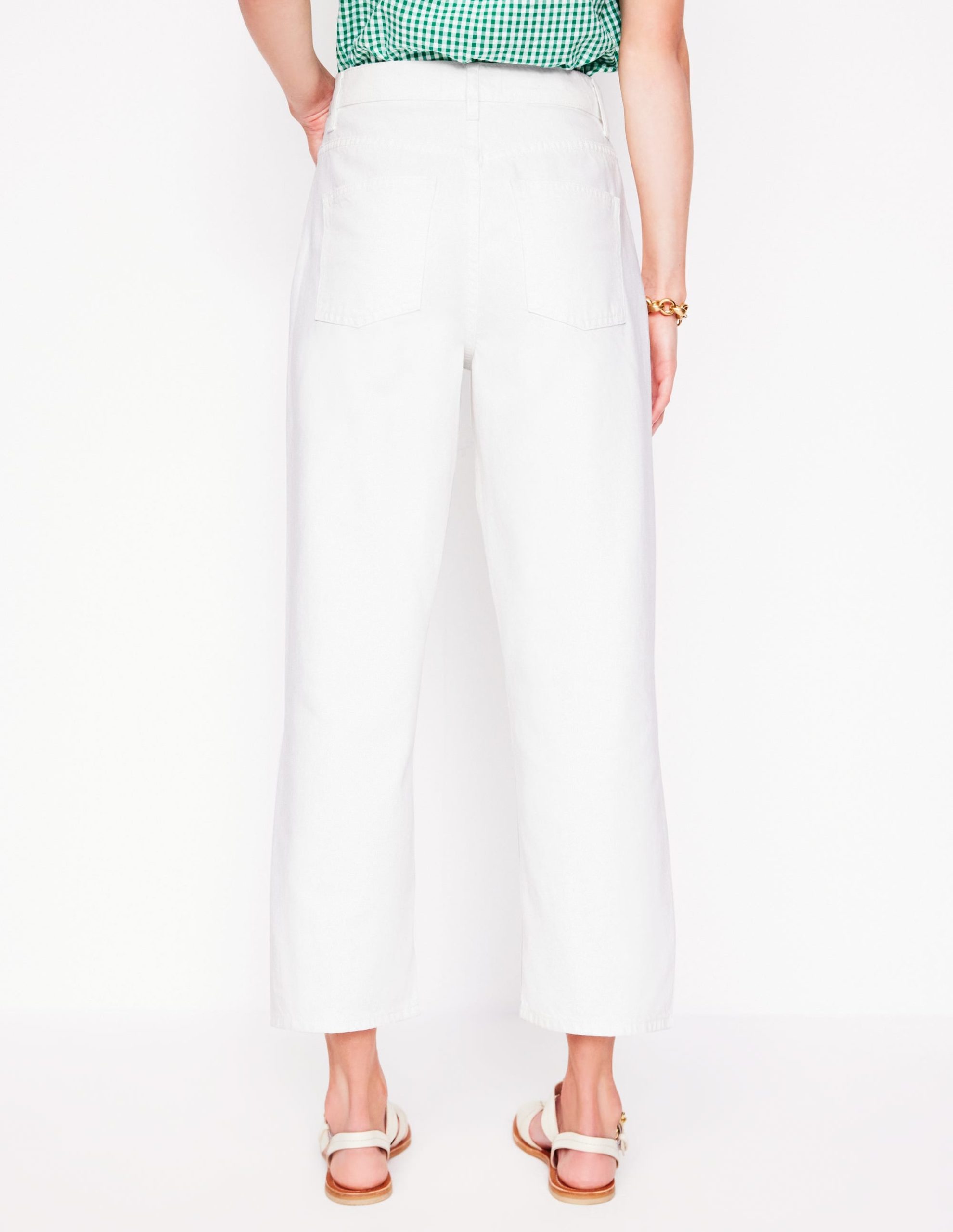 Barrel Leg Jeans-White - Image 4