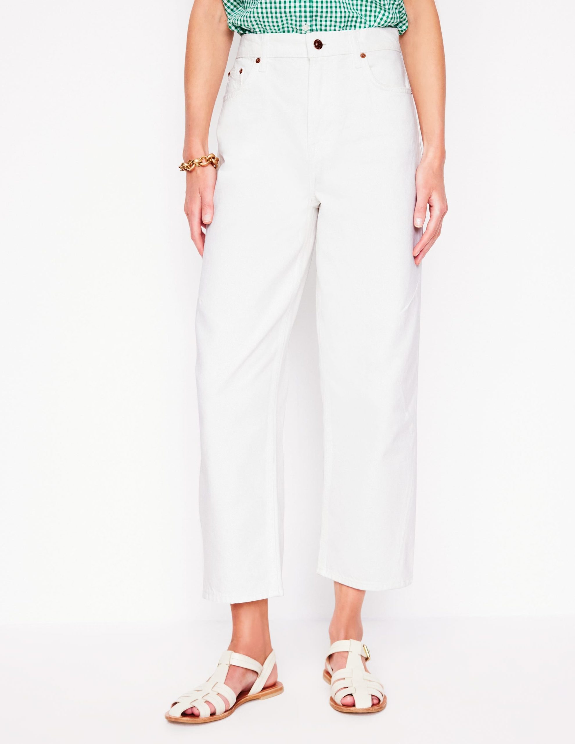 Barrel Leg Jeans-White - Image 5