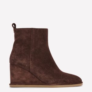 Smart Wedge Boots-Bitter Chocolate
