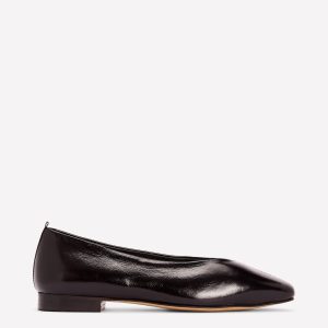 High Cut Stitch Detail Flats-Deep Oxblood