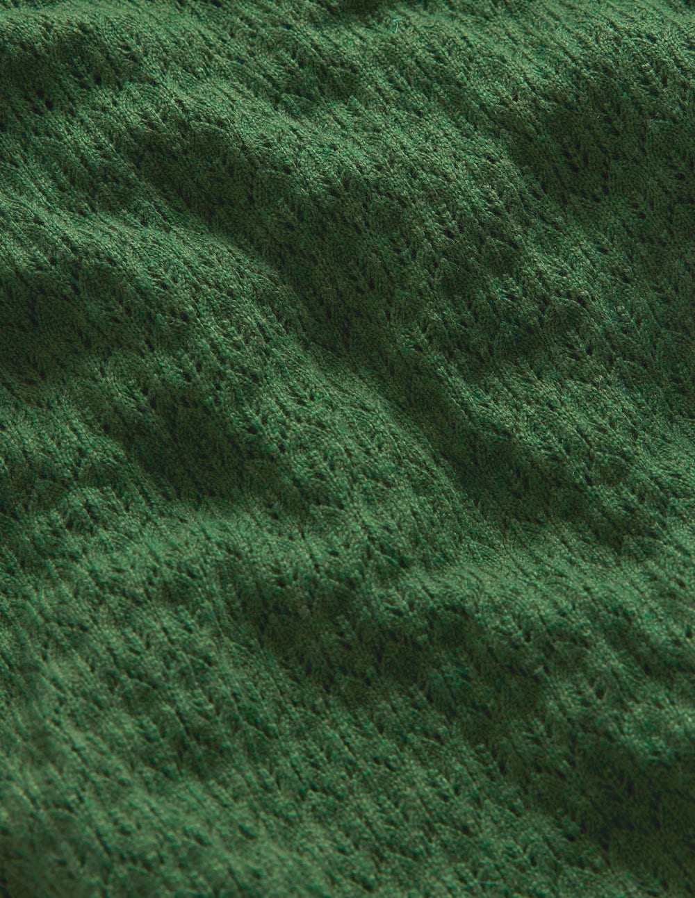 Pointelle Ruffle Sweater-Hunter Green - Image 6