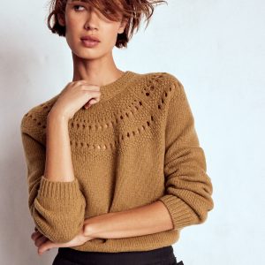Fluffy Chunky Sweater-Camel Melange
