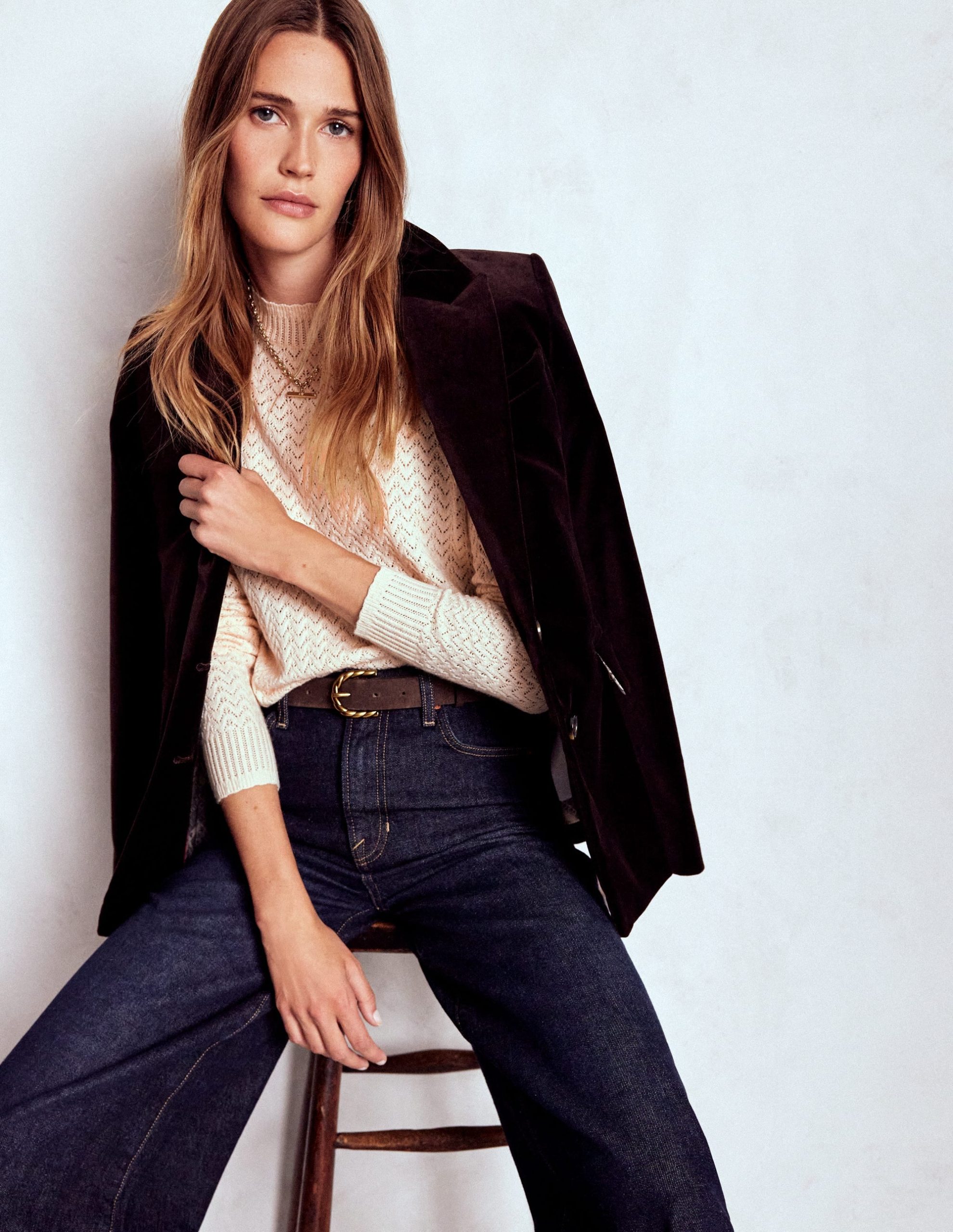 Diane Pointelle Sweater-Warm Ivory