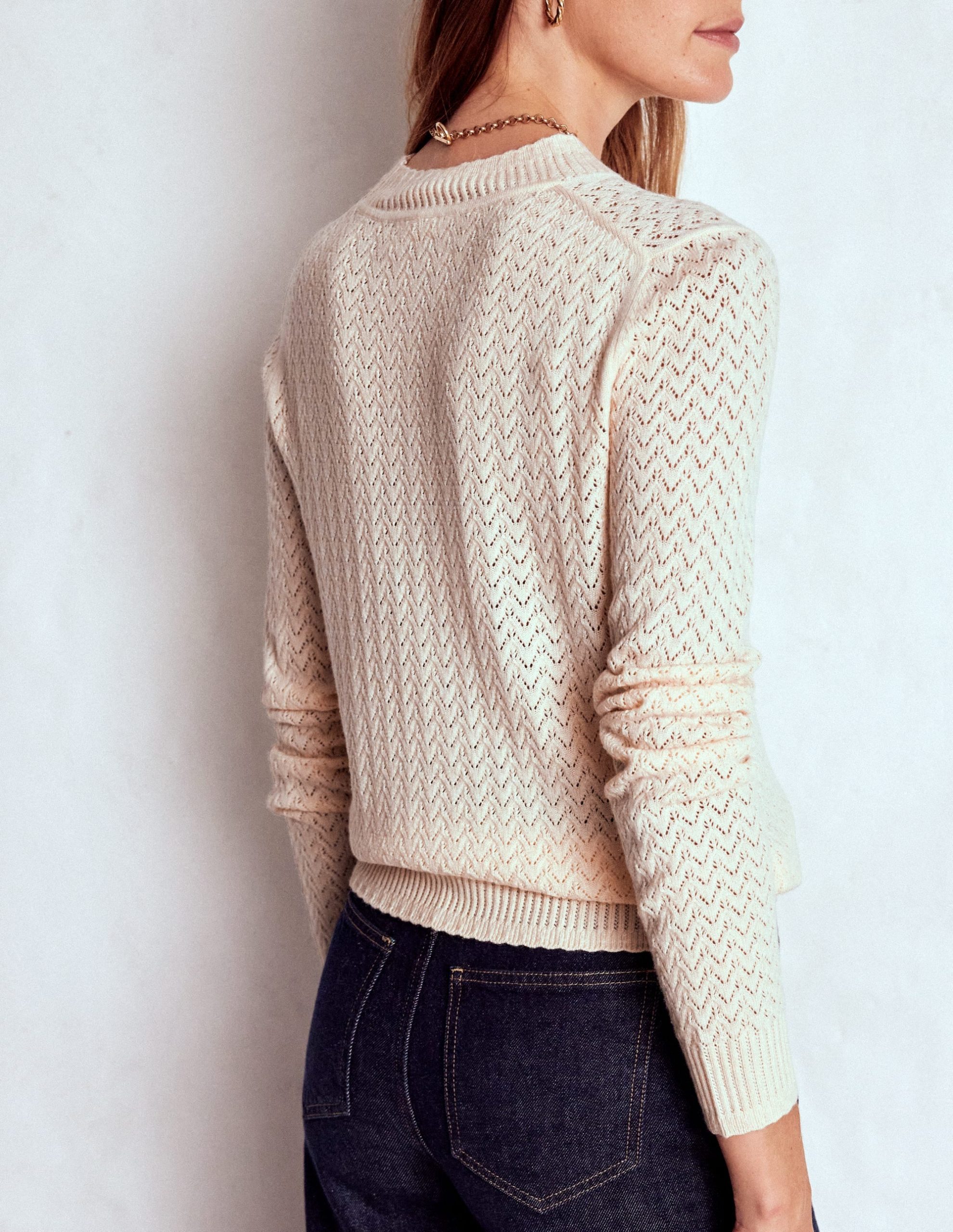 Diane Pointelle Sweater-Warm Ivory - Image 3