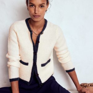 Holly Boucle Knitted Jacket-Warm Ivory. Boucle