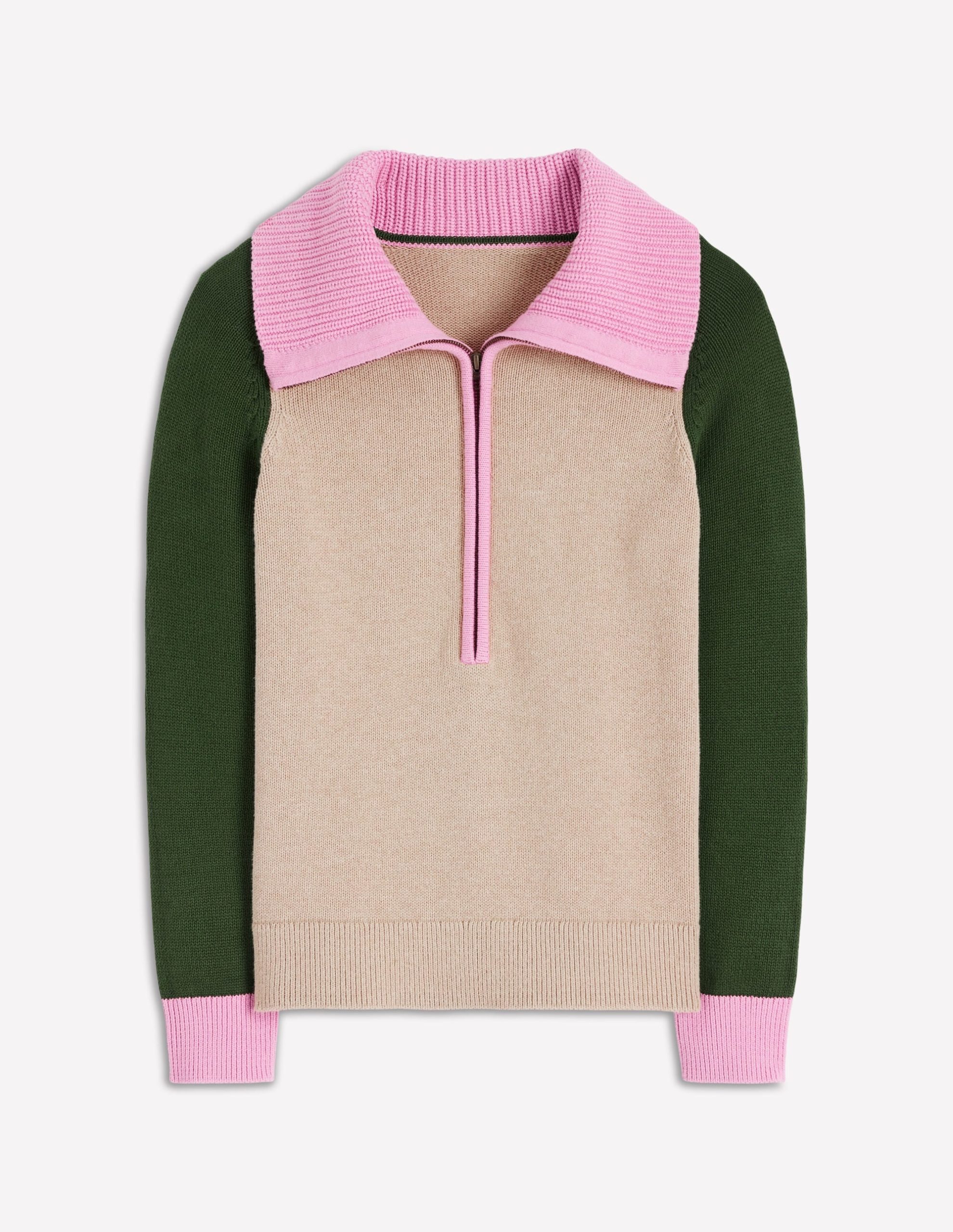 Lucy Half-zip Sweater-Chinchilla Melange. Green Fir - Image 6