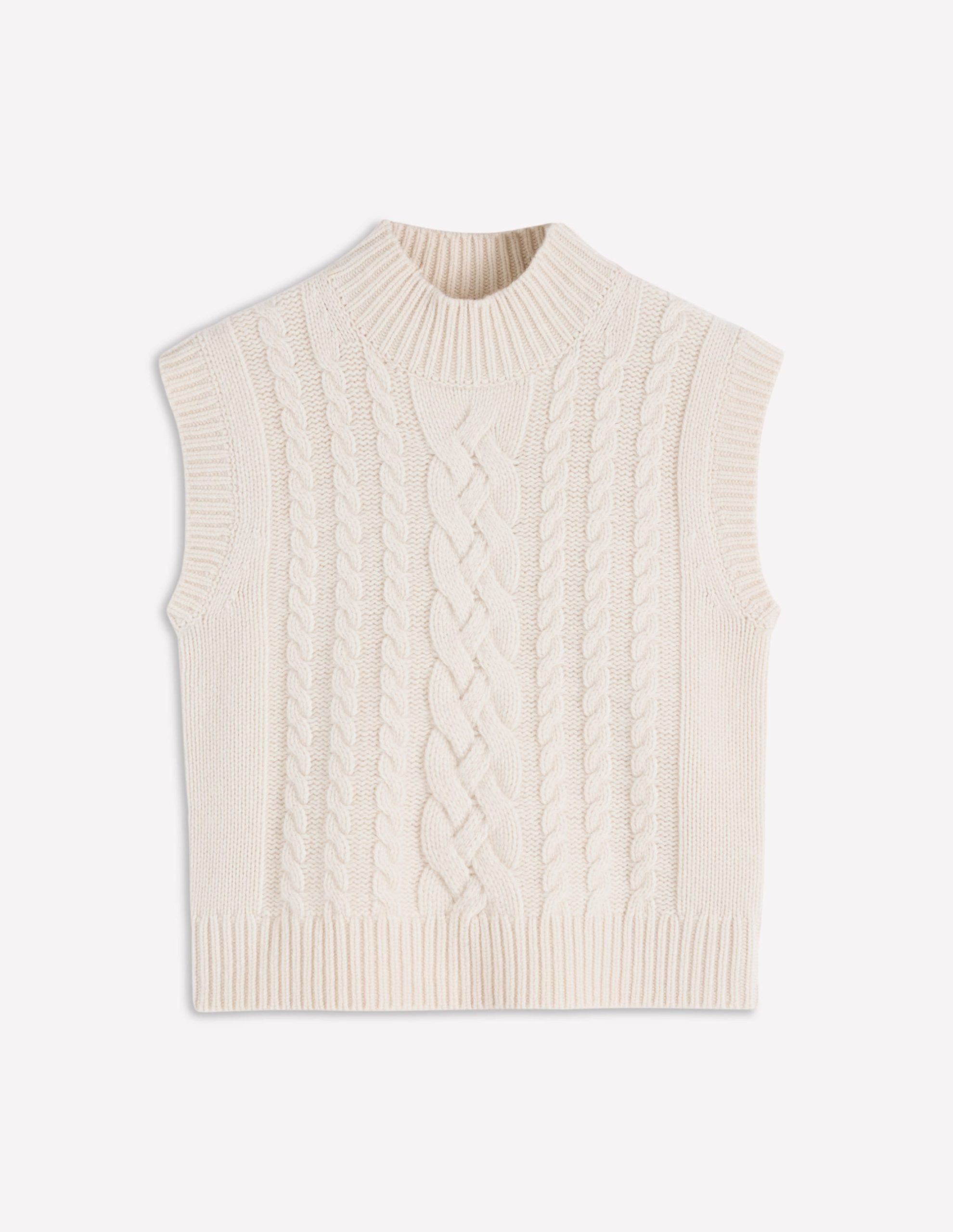 Amara Merino Cable Vest-Warm Ivory - Image 7