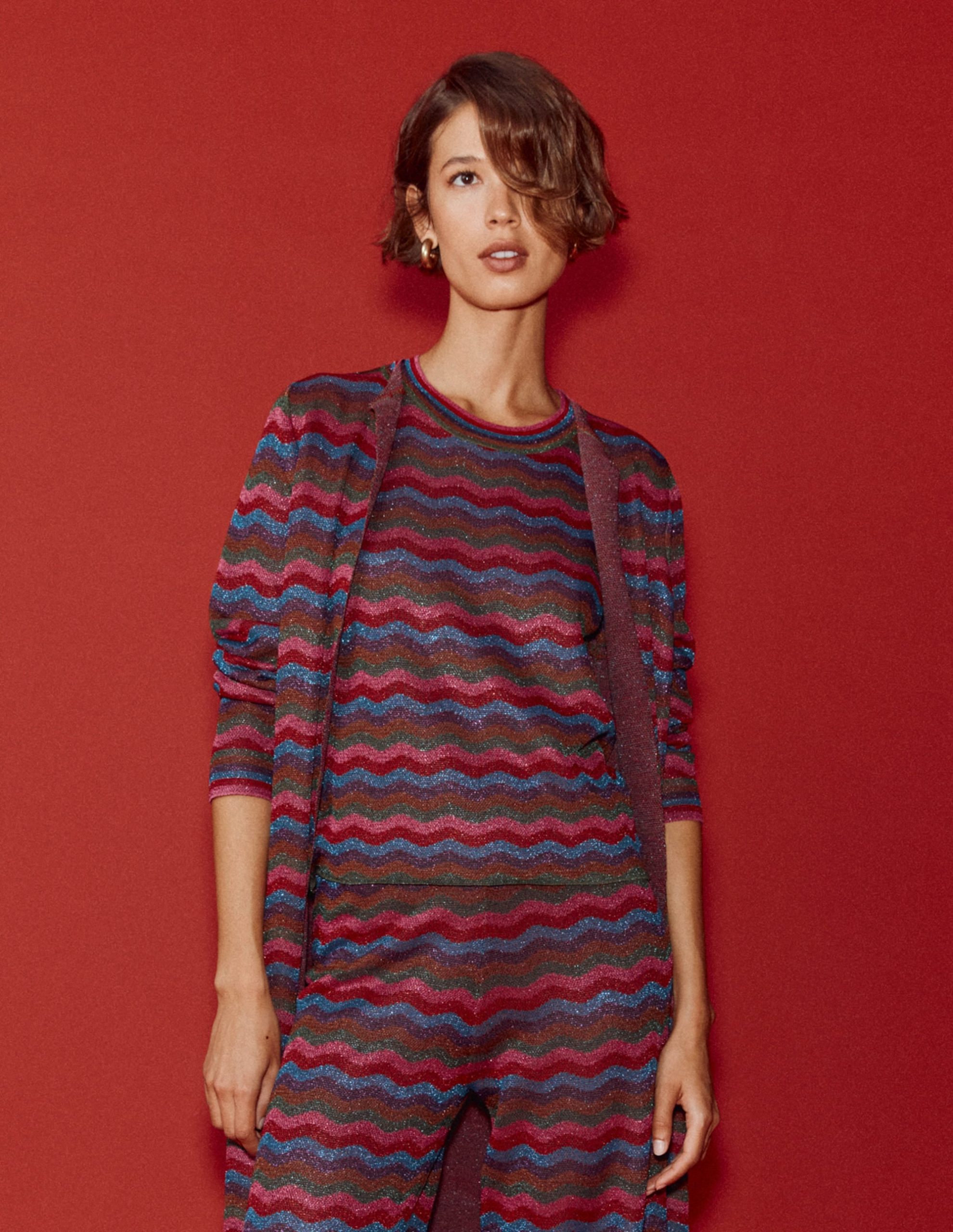 Jacquard Knitted T-Shirt-Multi - Image 7