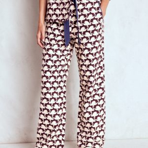 Brushed Cotton Pyjama Pants-Winetasting. Geo Swan