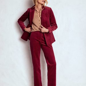 Canonbury Cord Pants-Burgundy Red