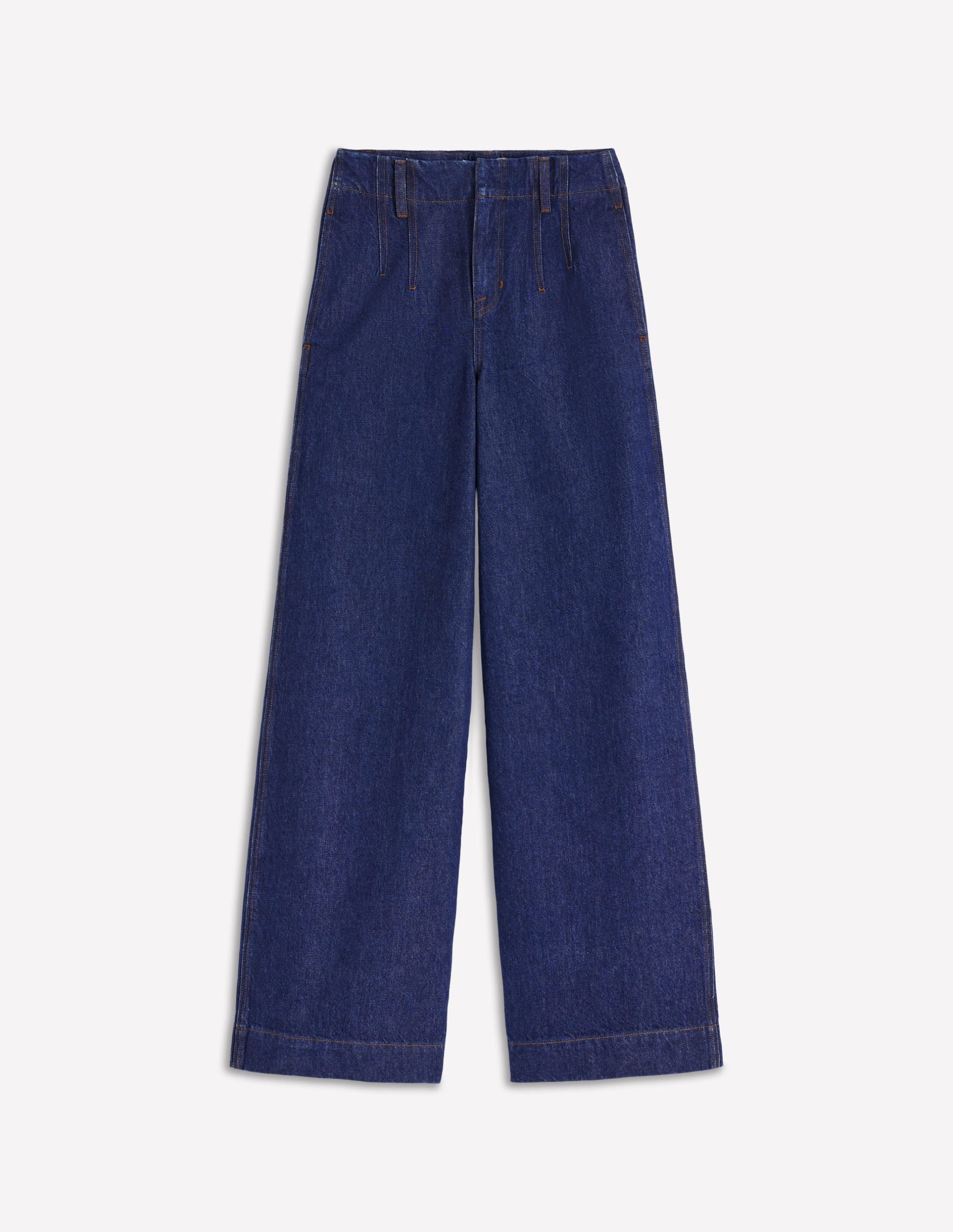 Stitch Detail Wide Leg Jeans-Indigo - Image 7