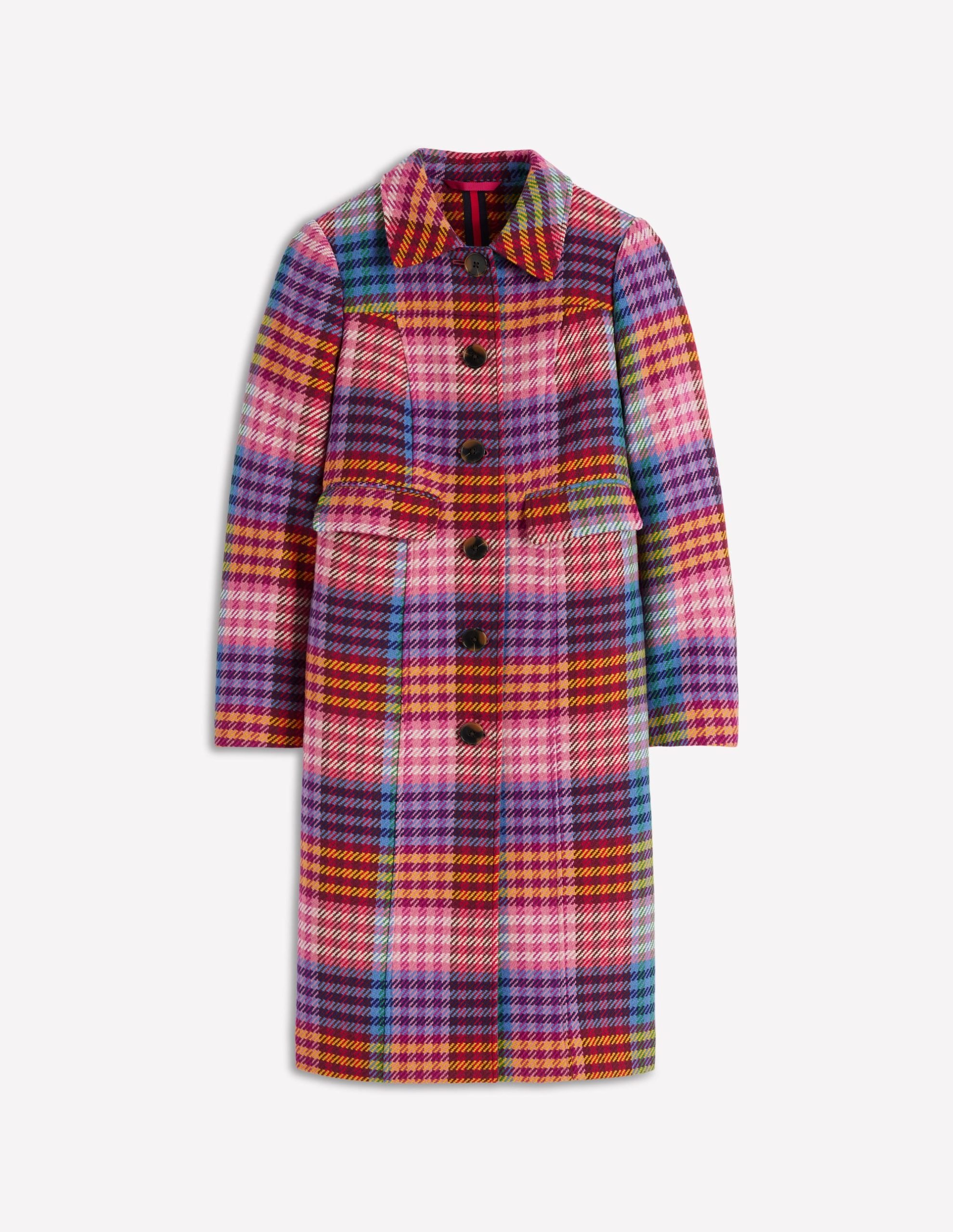 St Albans Fitted Coat-Rainbow Blanket Multigingham - Image 9