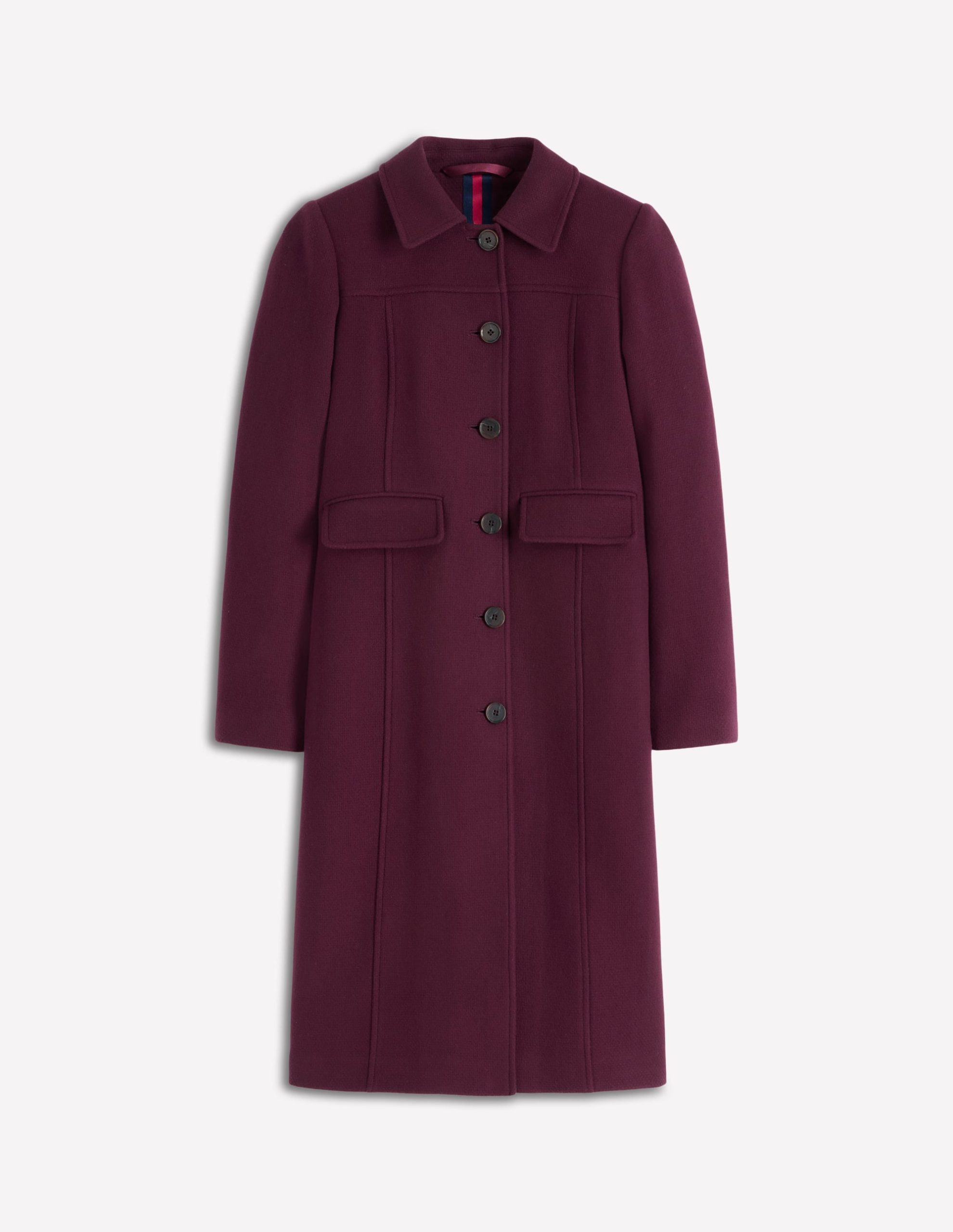 St Albans Fitted Coat-Dark Cherry - Image 7