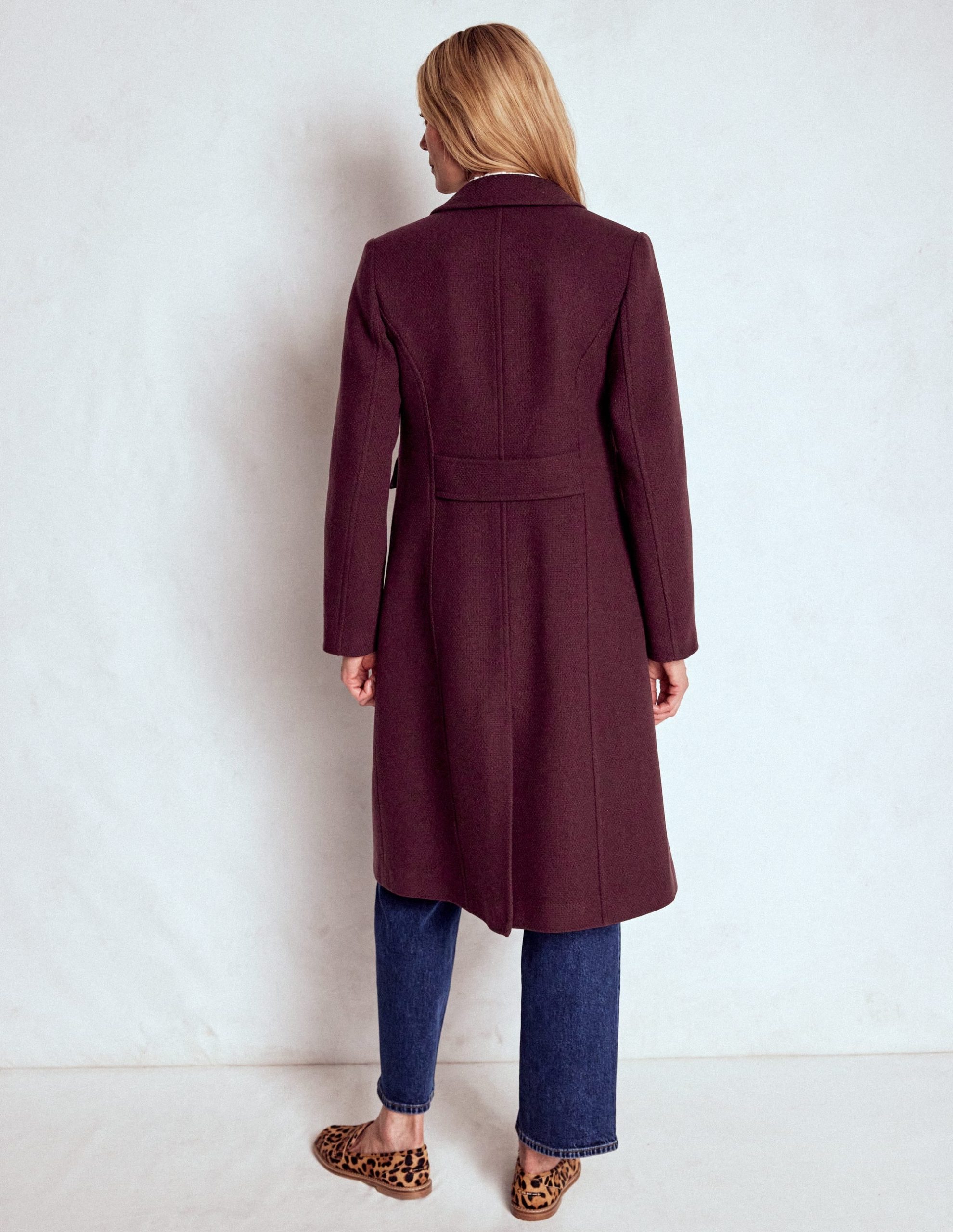 St Albans Fitted Coat-Dark Cherry - Image 3