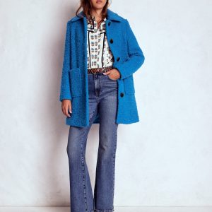 Carlisle Textured Coat-Cobalt Blue