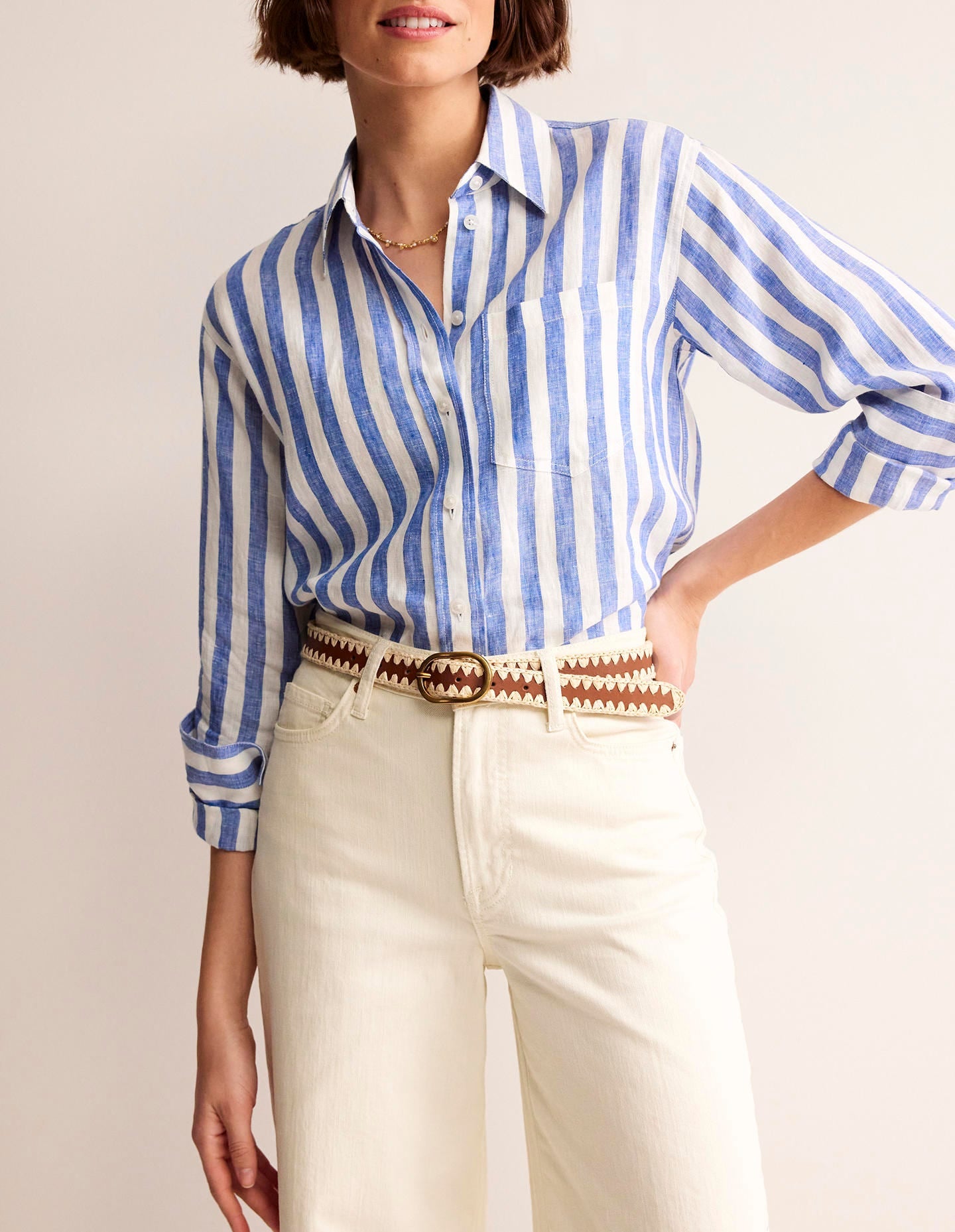 Whipstitch Classic Belt-Tan - Image 2