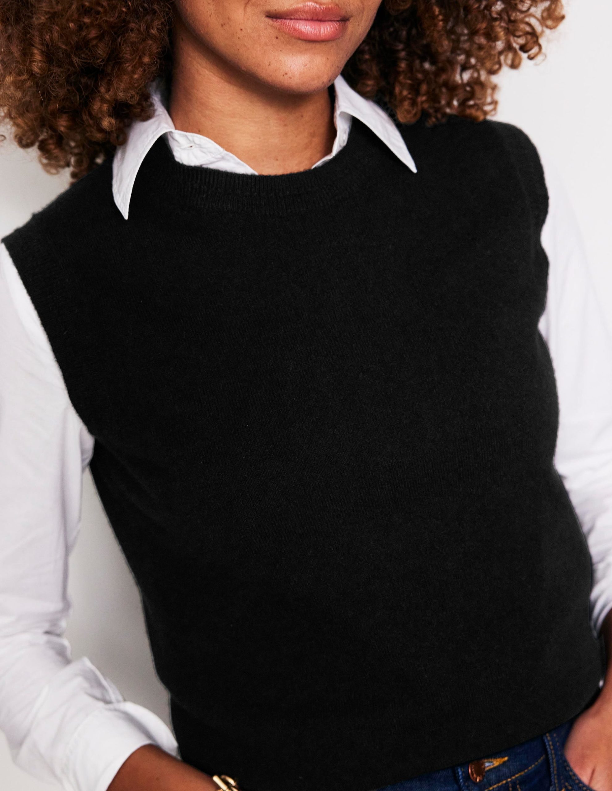 Eva Cashmere Vest-Black - Image 2