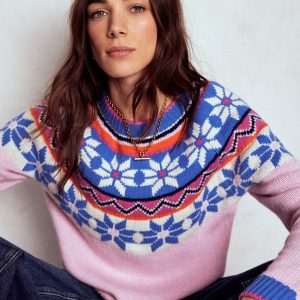 Eleanor Fair Isle Sweater-Meadowsweet Pink