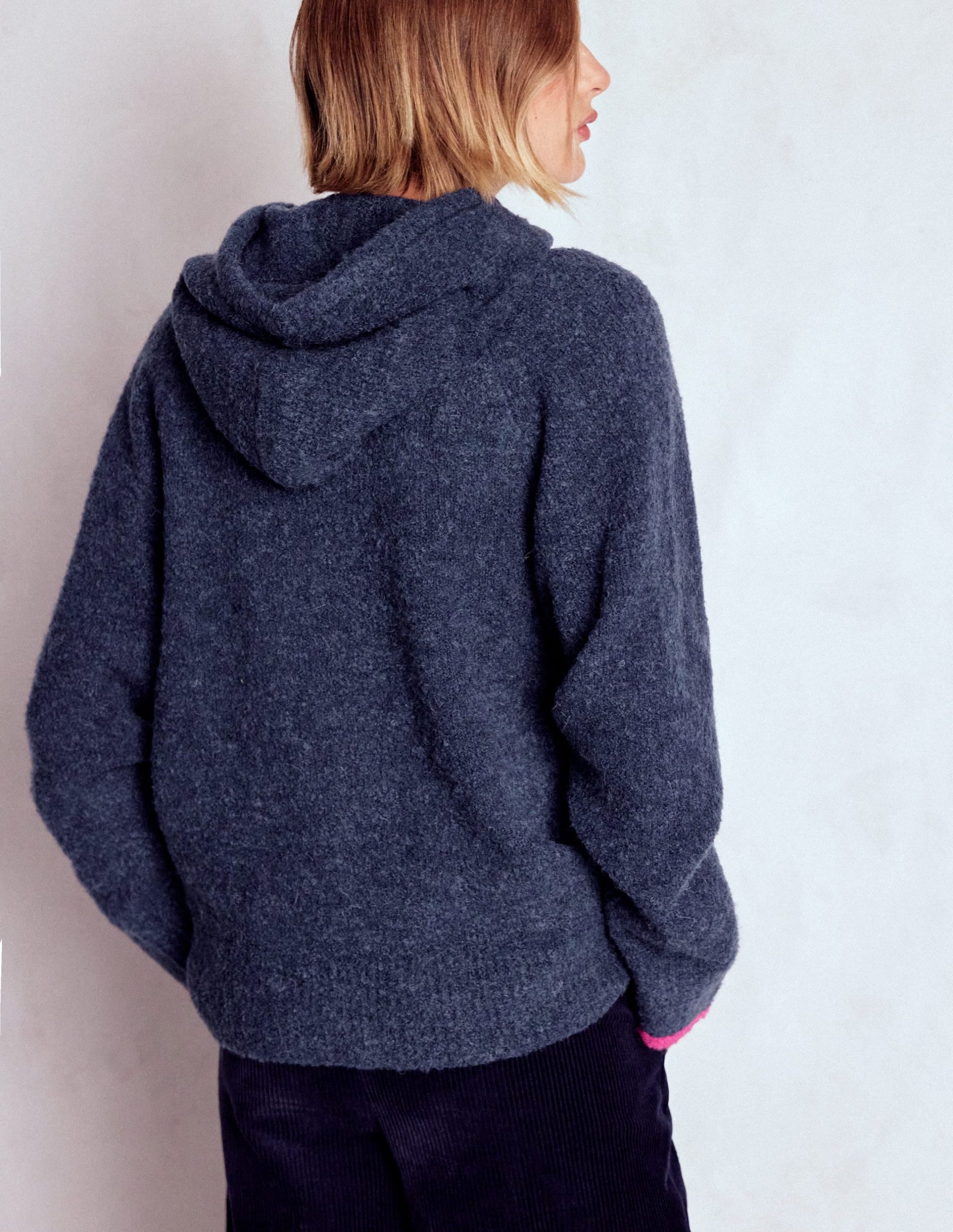 Boucl?? Raglan Hoody-Navy - Image 3
