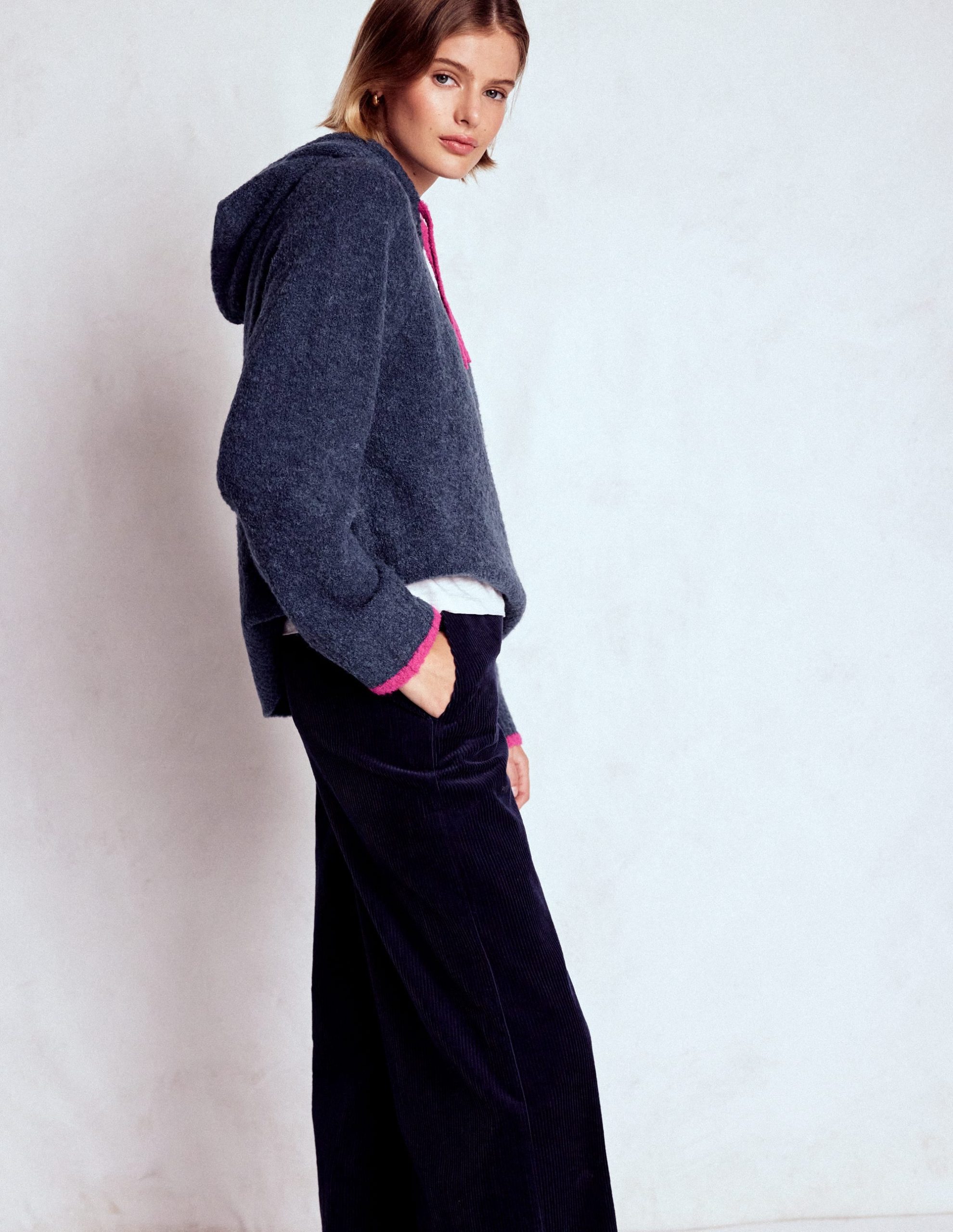 Boucl?? Raglan Hoody-Navy - Image 4