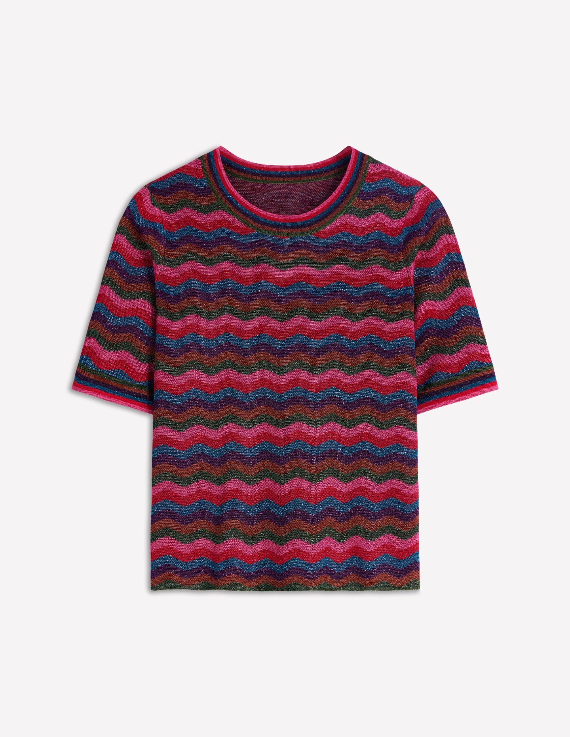 Jacquard Knitted T-Shirt-Multi - Image 8