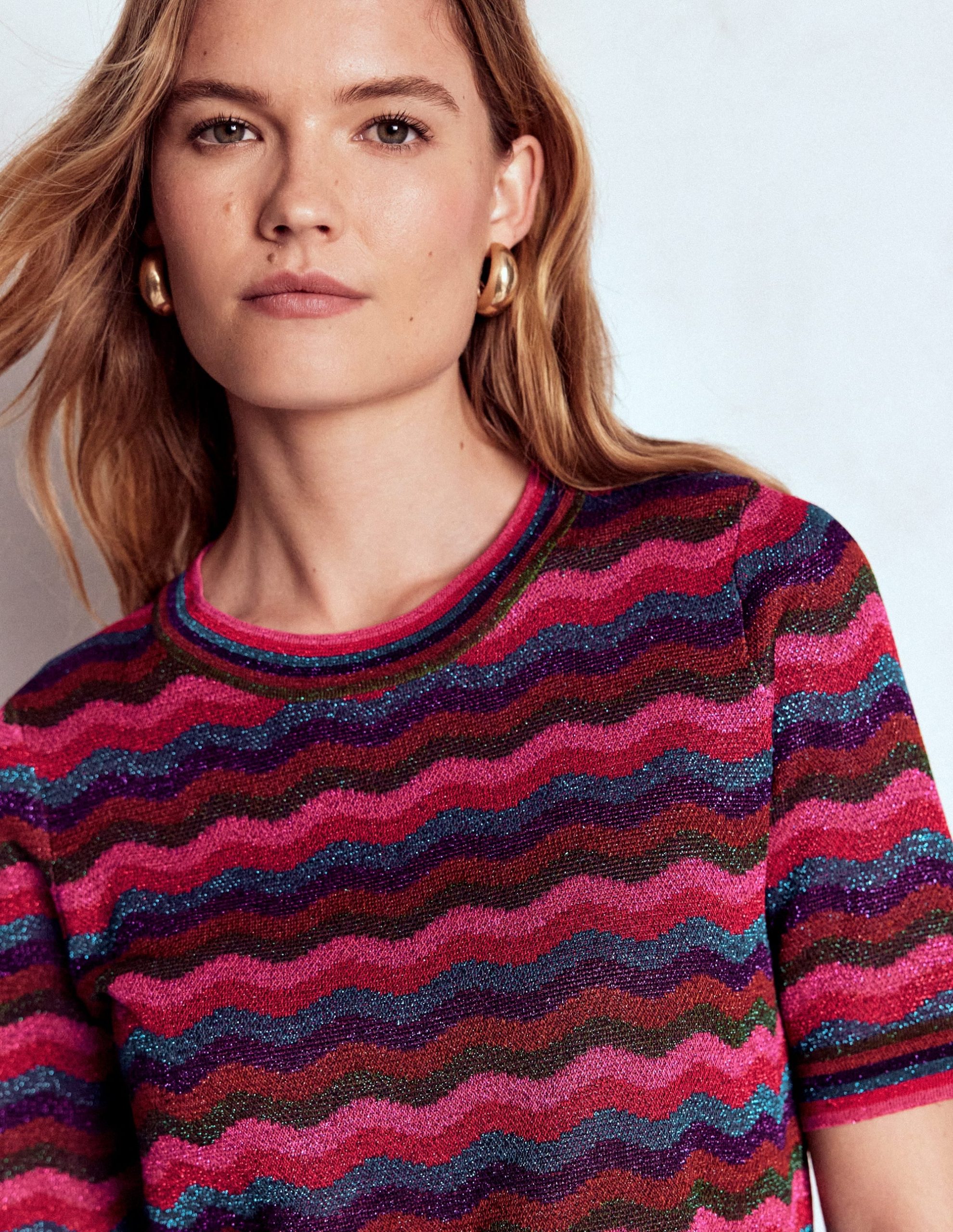 Jacquard Knitted T-Shirt-Multi - Image 2