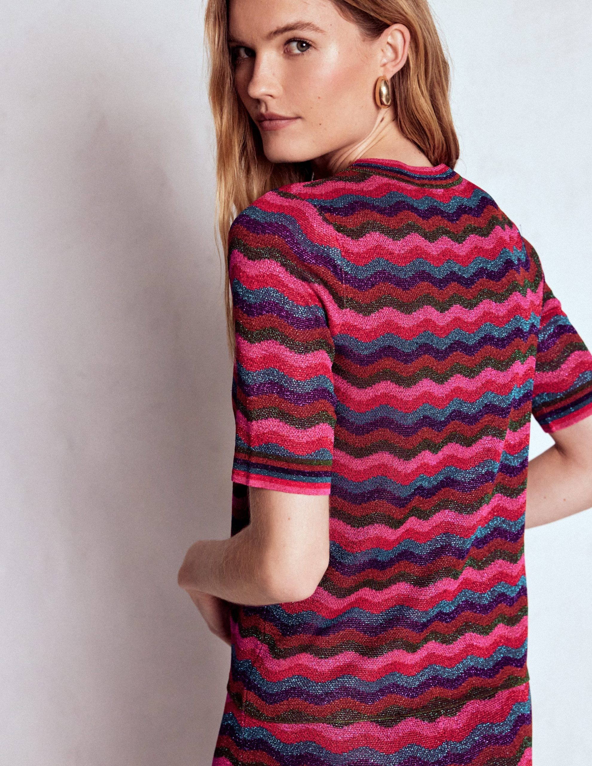 Jacquard Knitted T-Shirt-Multi - Image 3