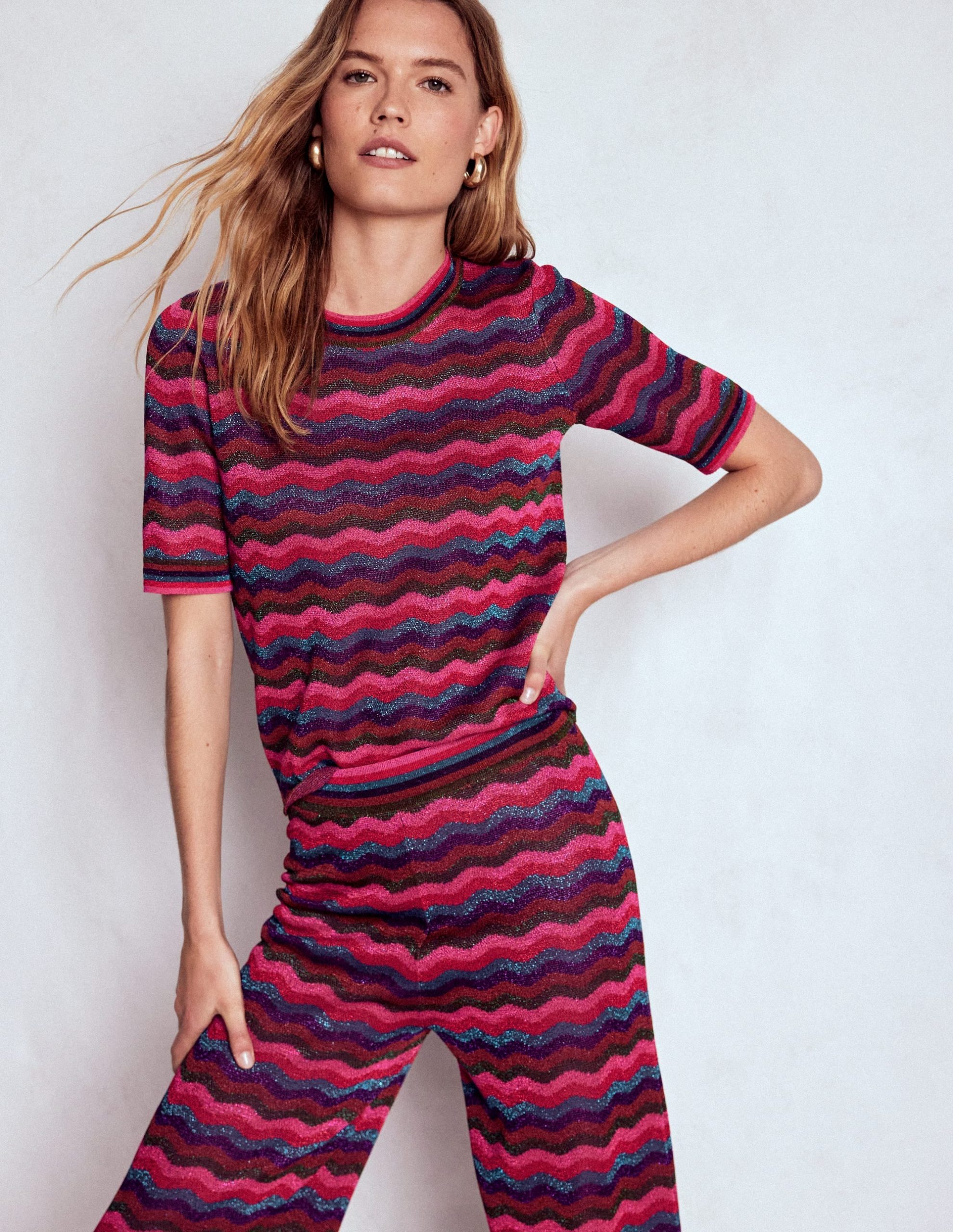 Jacquard Knitted T-Shirt-Multi - Image 5
