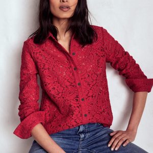 Lace Shirt-Rumba Red