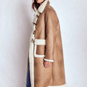 Borg Duffle Coat-Camel. Natural Borg