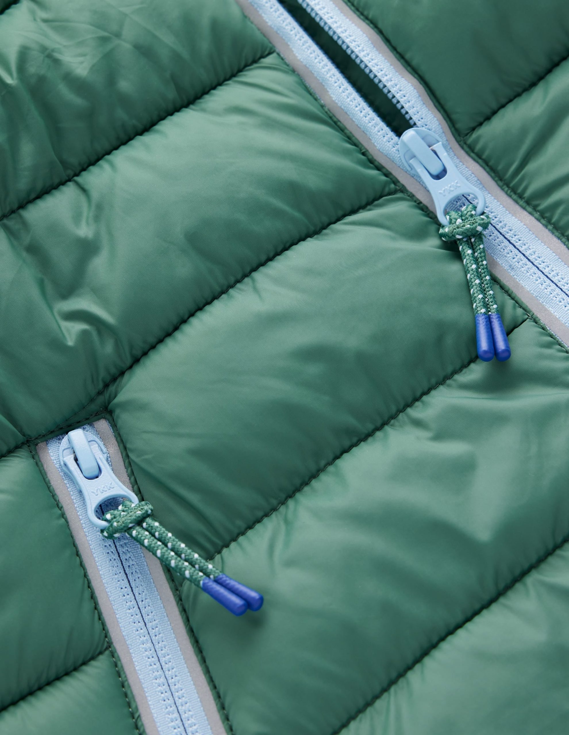 Pack-away Padded Jacket-Green and Blue - Image 3