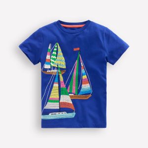 Superstitch T-Shirt-Sapphire Blue Boats