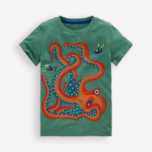 Superstitch T-Shirt-Spruce Green Octopus