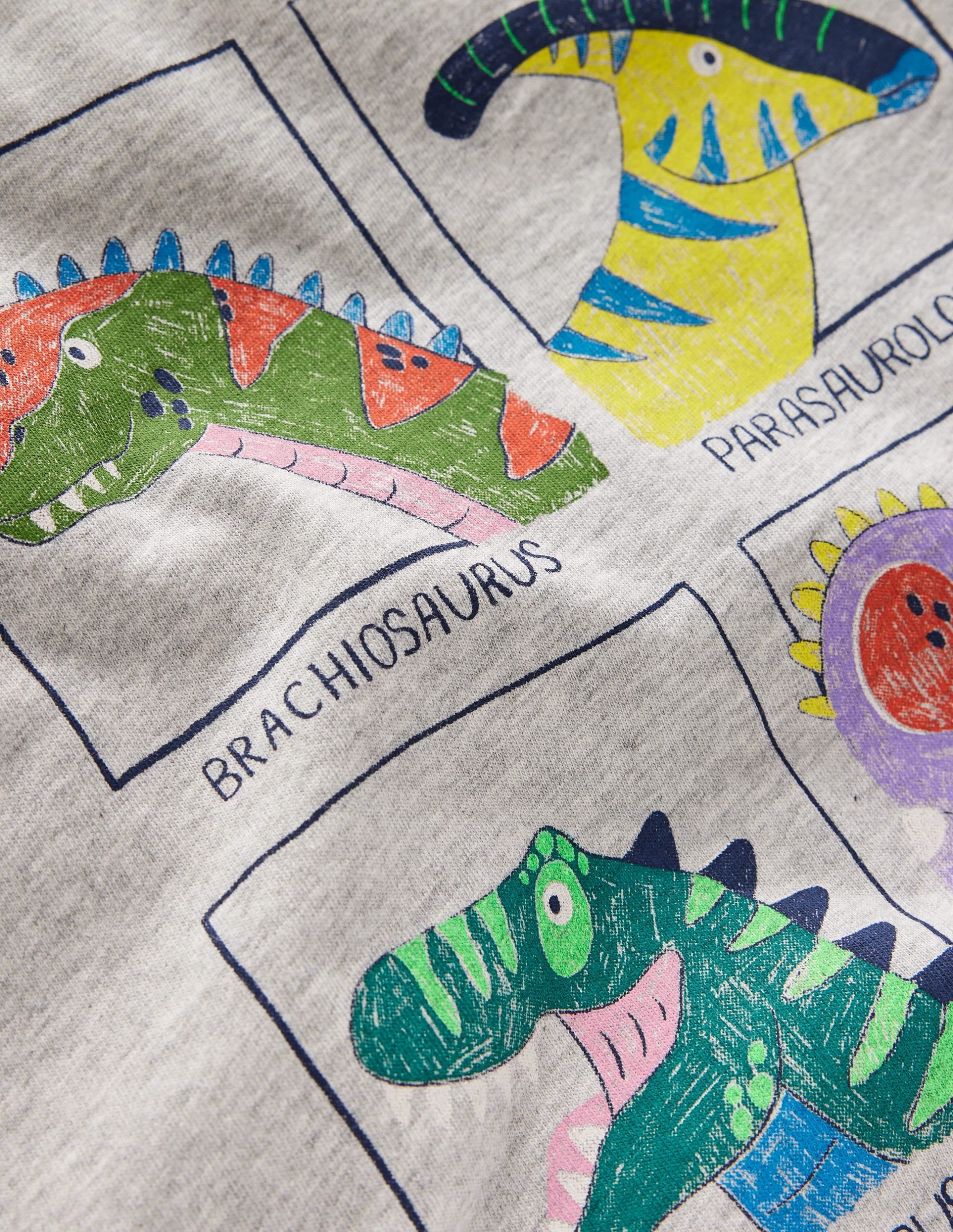 Short Sleeve Graphic T-shirt-Grey Marl Dinos - Image 3