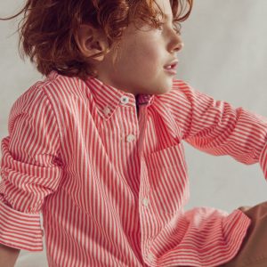 Cotton Shirt-Red Ticking