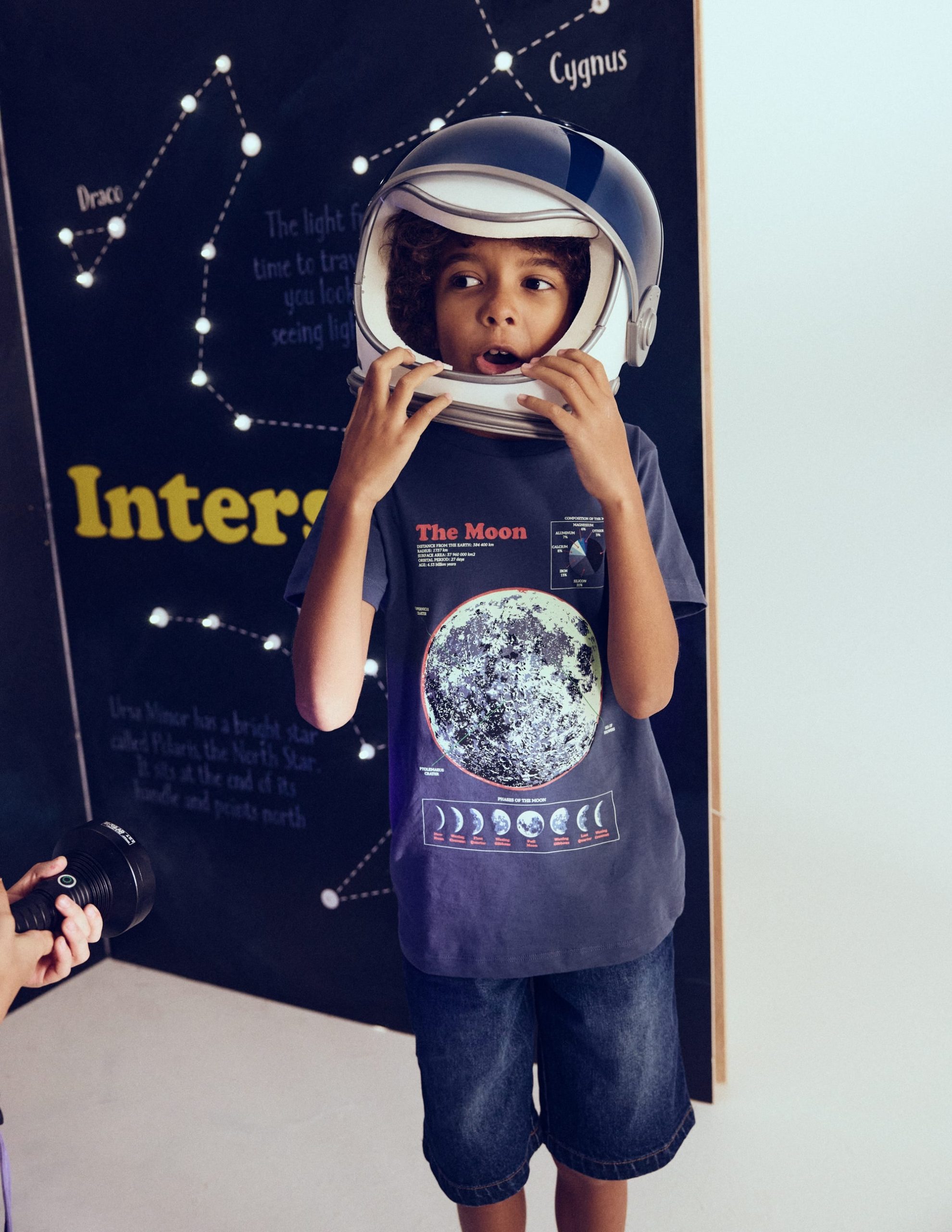 Glow-In-The-Dark T-shirt-Robot Blue Marl Moon - Image 4