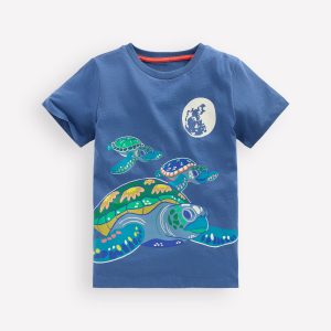 Glow-In-The-Dark T-shirt-True Navy Turtles