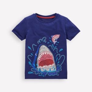 Glow Superstitch T-shirt-College Navy Shark