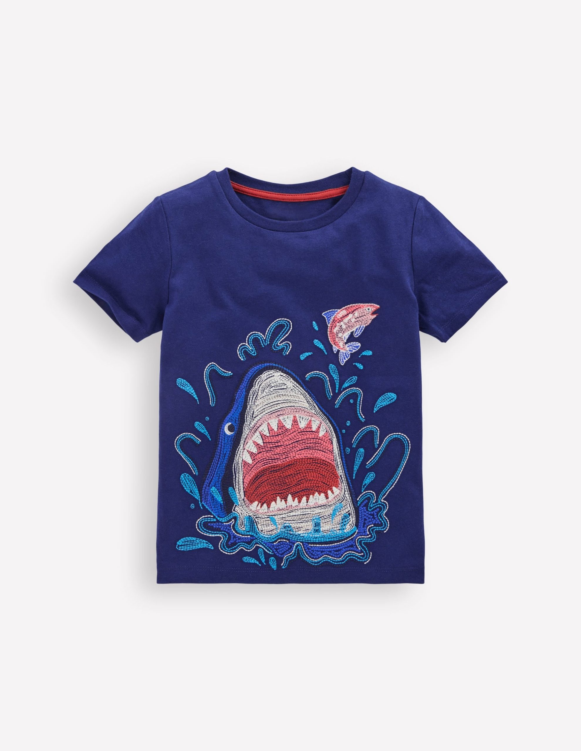 Glow Superstitch T-shirt-College Navy Shark