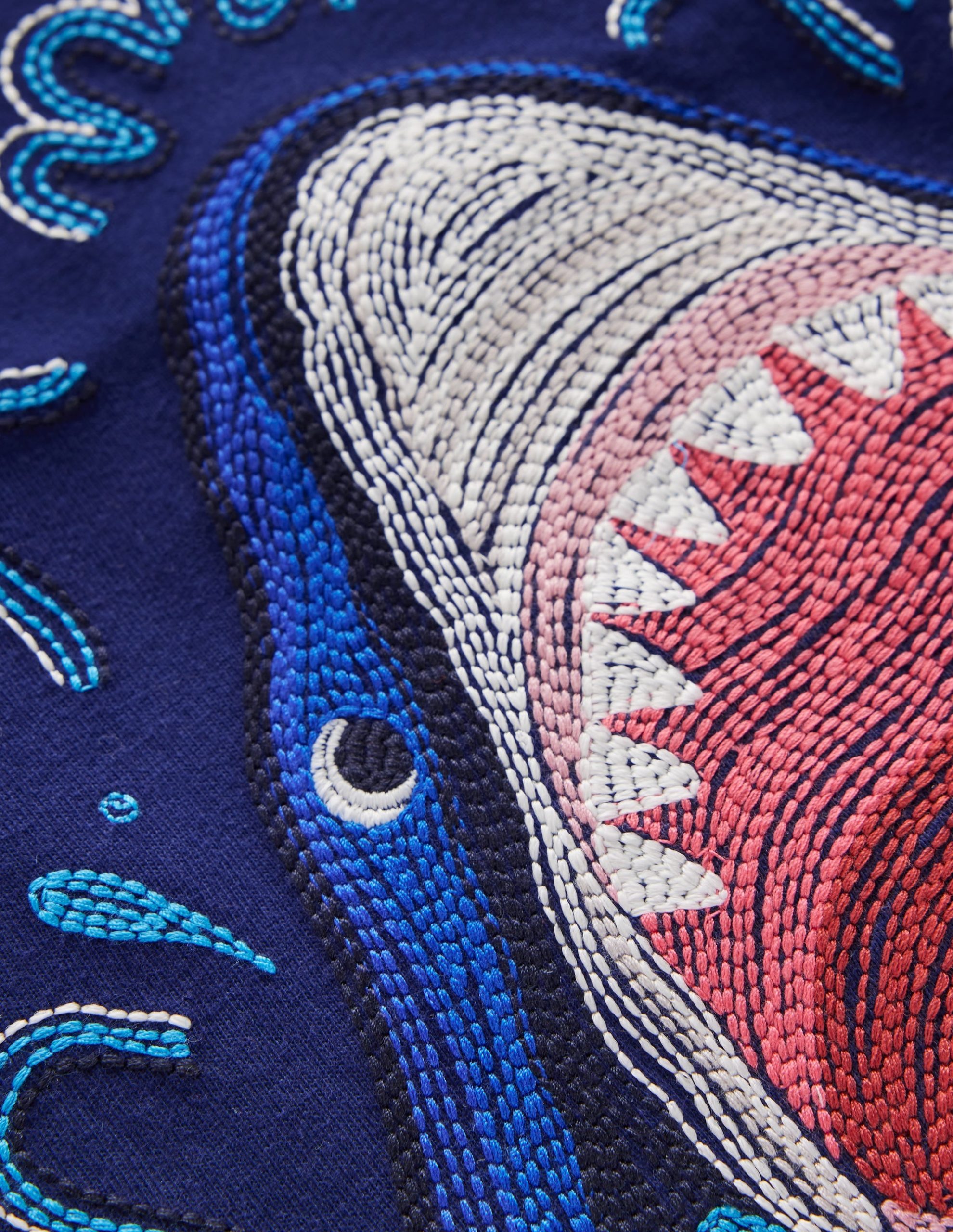 Glow Superstitch T-shirt-College Navy Shark - Image 3