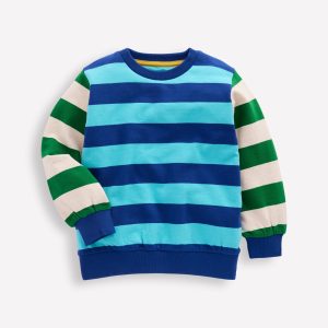 Everyday Printed Sweatshirt-Hotch Stripe