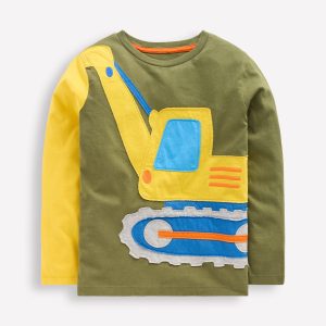 Fun Appliqu?? T-shirt-Lucky Green Digger