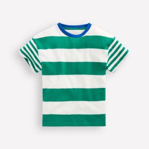 Relaxed Hotchpotch T-shirt-Jewel Green/Soft Ivory