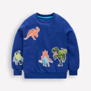 Badge Sweatshirt-Sapphire Blue Dinos