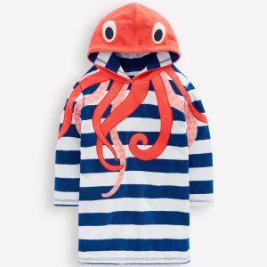 Appliqu?? Towelling Throw-on-Stripe Octopus