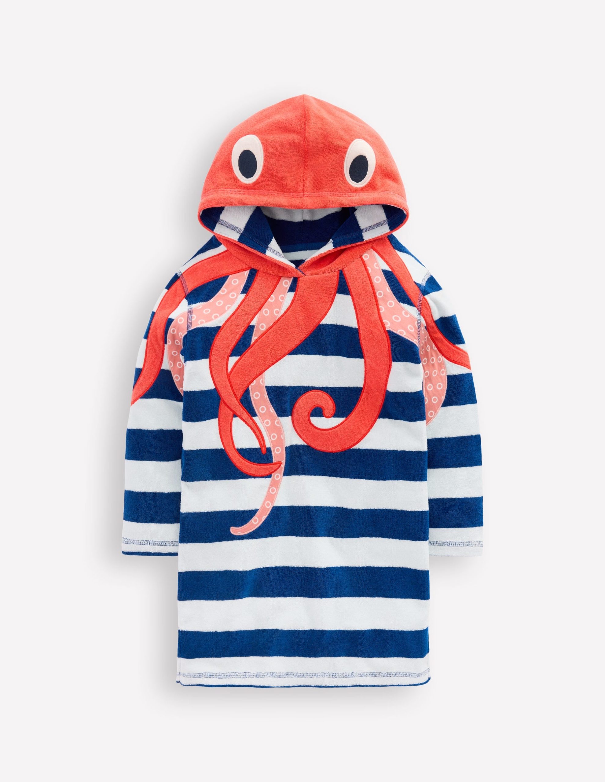 Appliqu?? Towelling Throw-on-Stripe Octopus