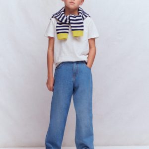 Relaxed Straight Jeans-Mid Wash