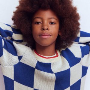 Graphic Sweater-Surf the Web Checkerboard